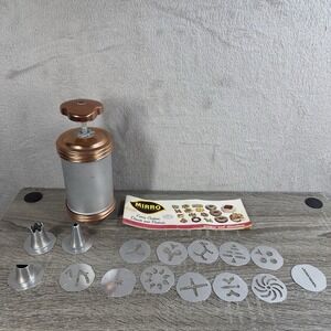 Mirro Aluminum Cookie Press Kit with 7 Discs, 3 Tips, Manual Vintage